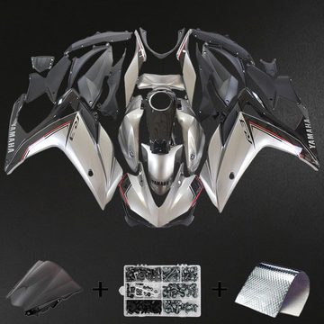 Yamaha YZF R3 (2014-2018) YZF R25 (2015-2017) Fairing Kit - Silver & Black ABS Bodywork