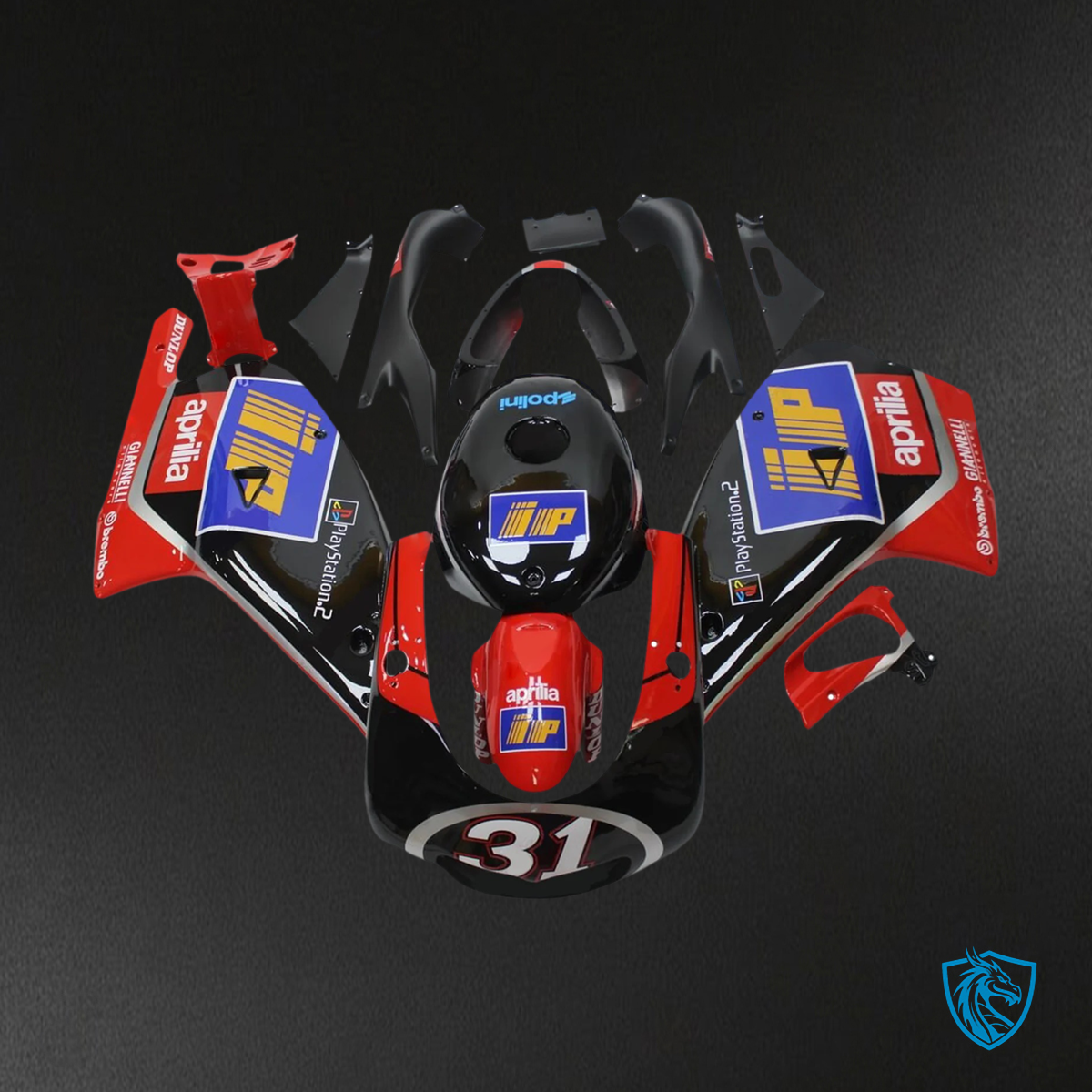 Aprilia RS 125 (2000-2005) Fairing Kit - Blue and Red - ABS Bodywork