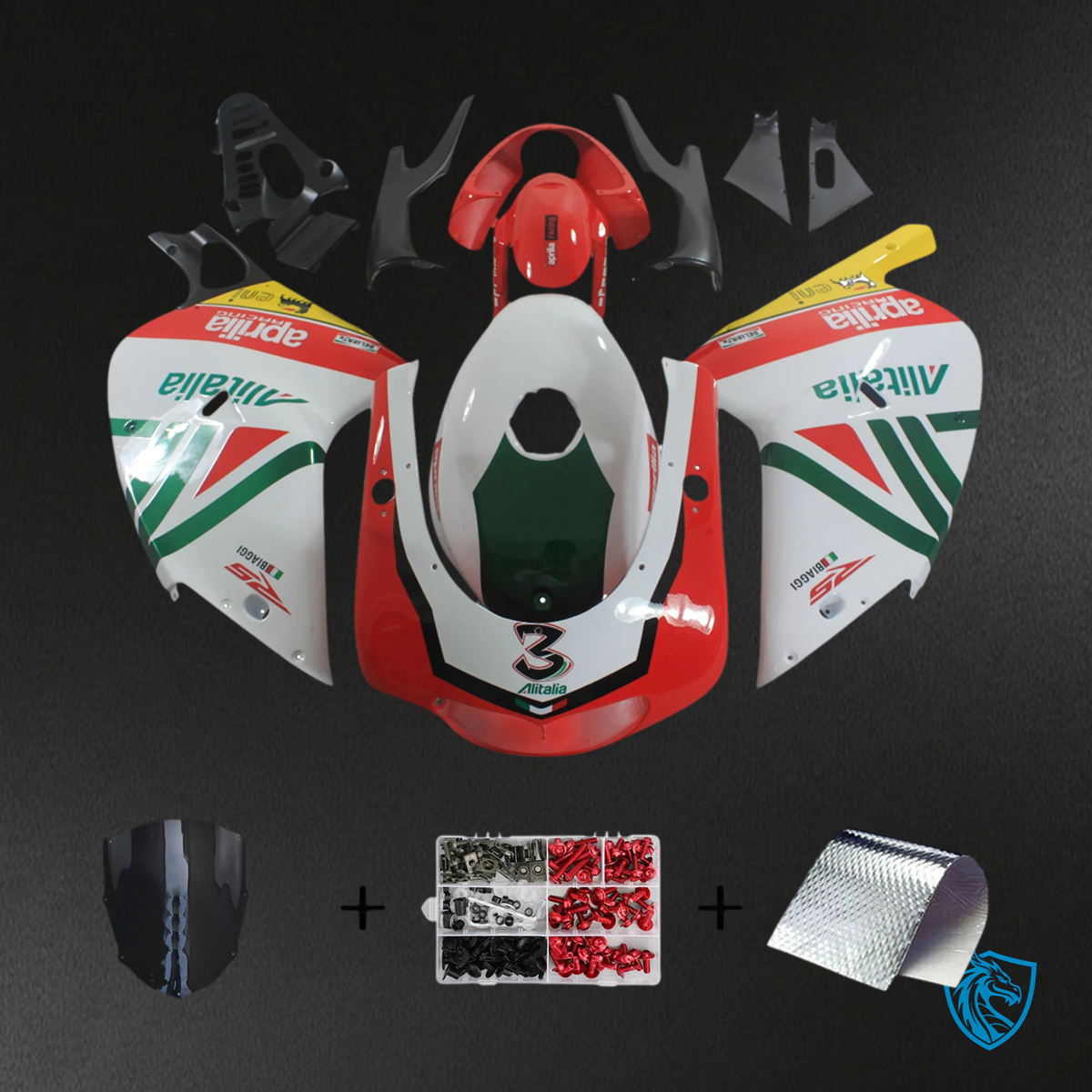 Aprilia RS 125 (2000-2005) Fairing Kit - Green, Red and White - ABS Bodywork