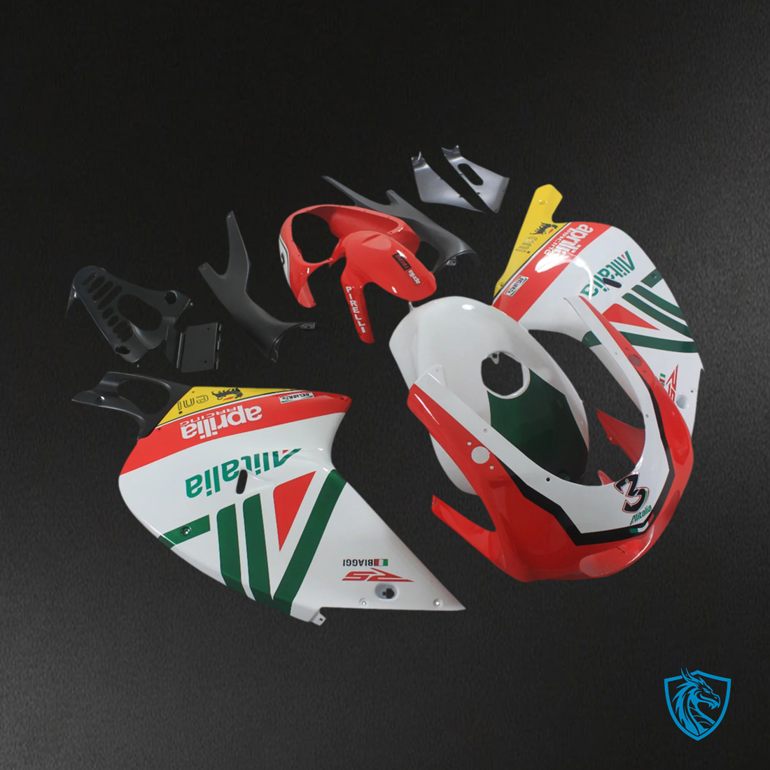 Aprilia RS 125 (2000-2005) Fairing Kit - Green, Red and White - ABS Bodywork