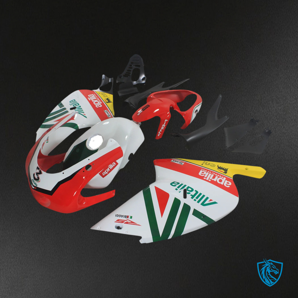 Aprilia RS 125 (2000-2005) Fairing Kit - Green, Red and White - ABS Bodywork