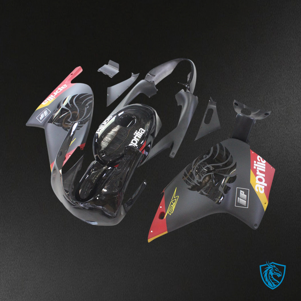 Aprilia RS 125 (2000-2005) Fairing Kit - Matte Gloss Black - ABS Bodywork