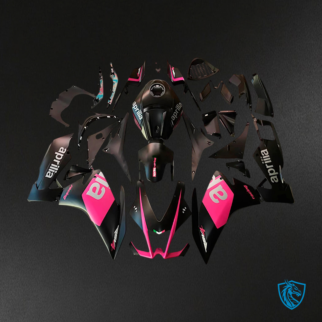 Aprilia RS125 (2006-2011) Fairing Kit - Black and Pink - ABS  Bodywork