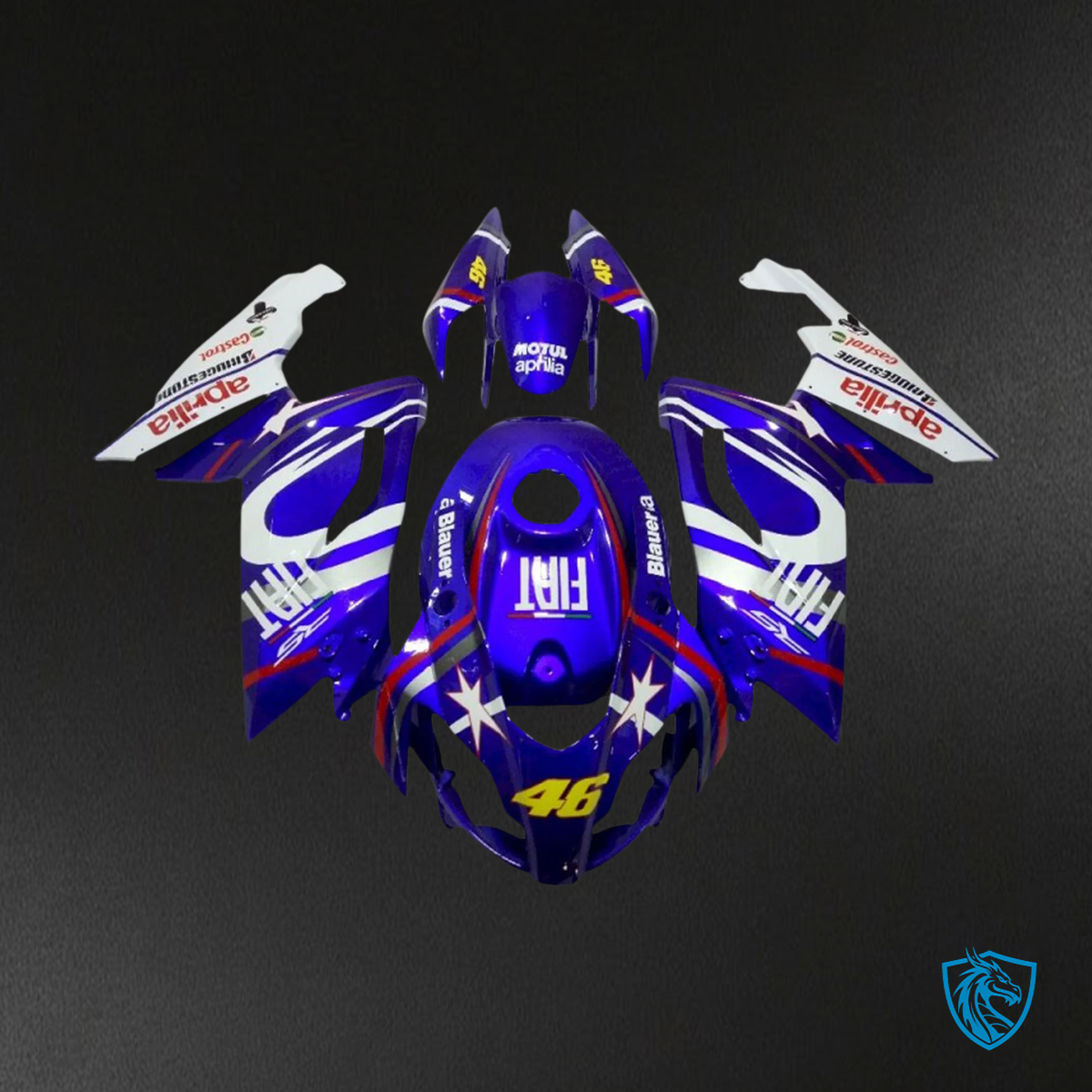 Aprilia RS 125 (2006-2011) Fairing Kit - Dark Blue and Whitet - ABS Bodywork