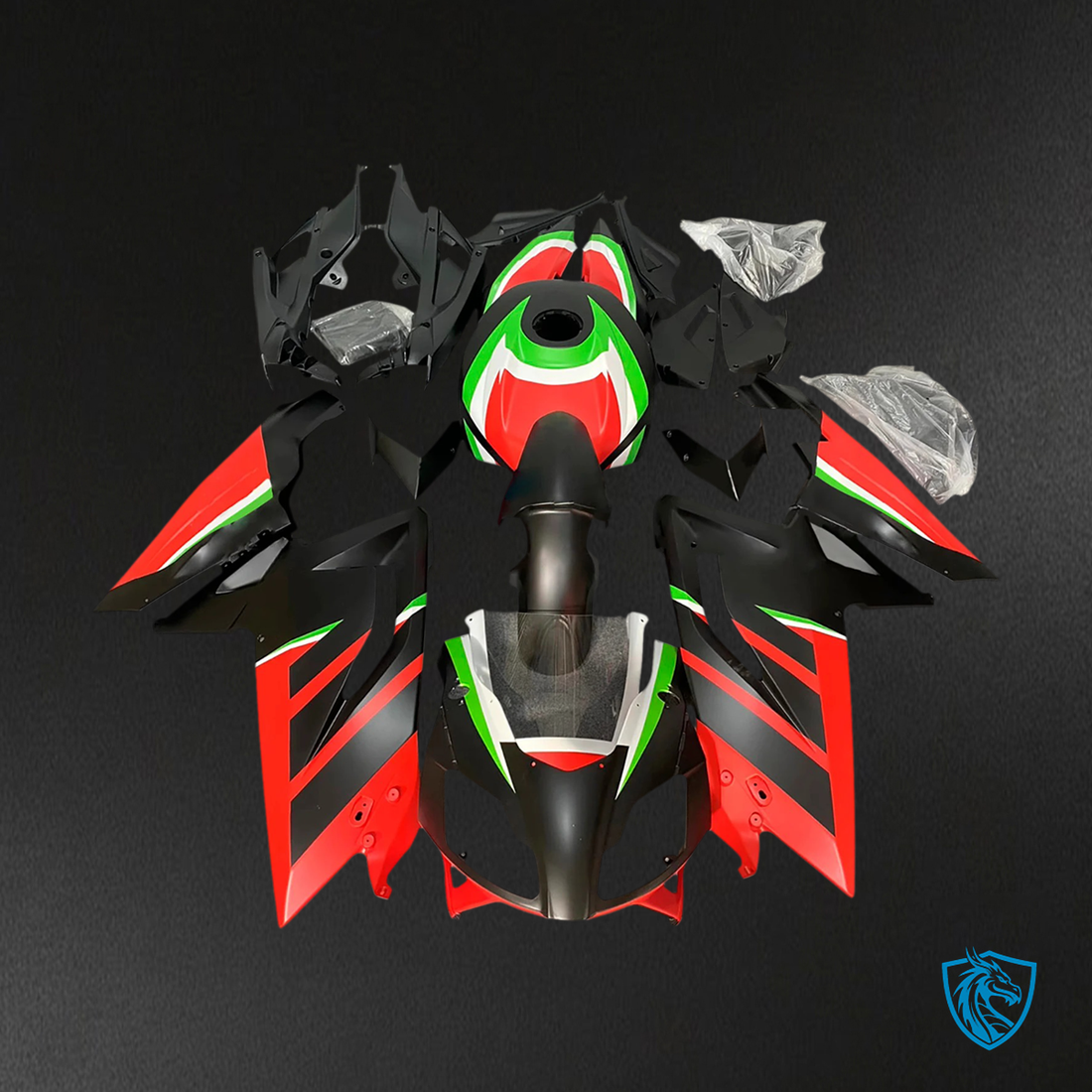 Aprilia RS125 (2006-2011) Fairing Kit - Green Black and Red - ABS Bodywork