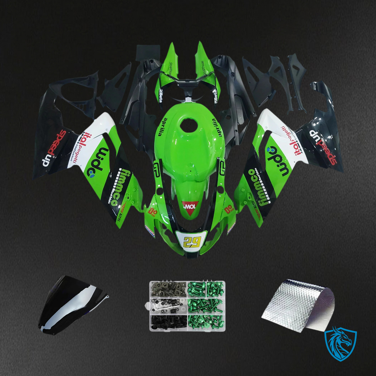 Aprilia RS125 (2006-2011) Fairing Kit - Green & Black -  ABS Bodywork
