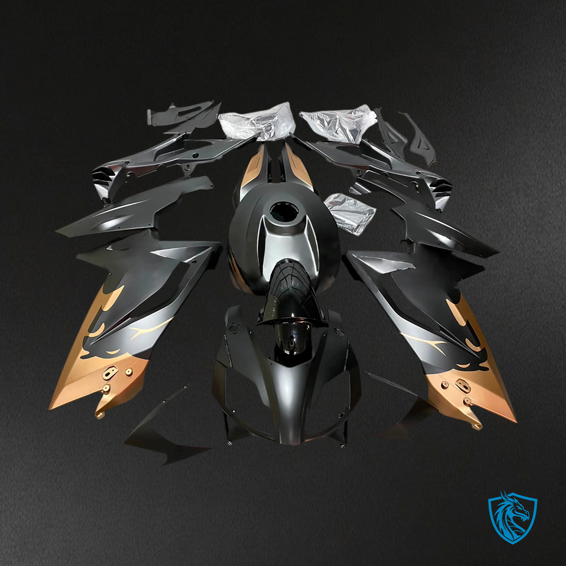 Aprilia RS125 (2006-2011) Fairing Kit - Matte Black Gold - ABS Bodywork