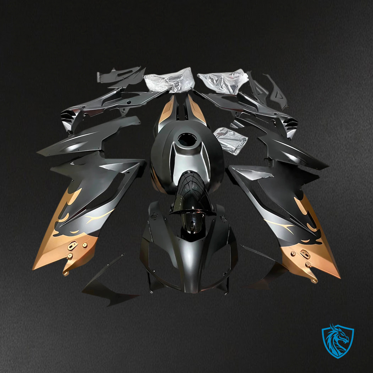 Aprilia RS125 (2006-2011) Fairing Kit - Matte Black Gold - ABS Bodywork