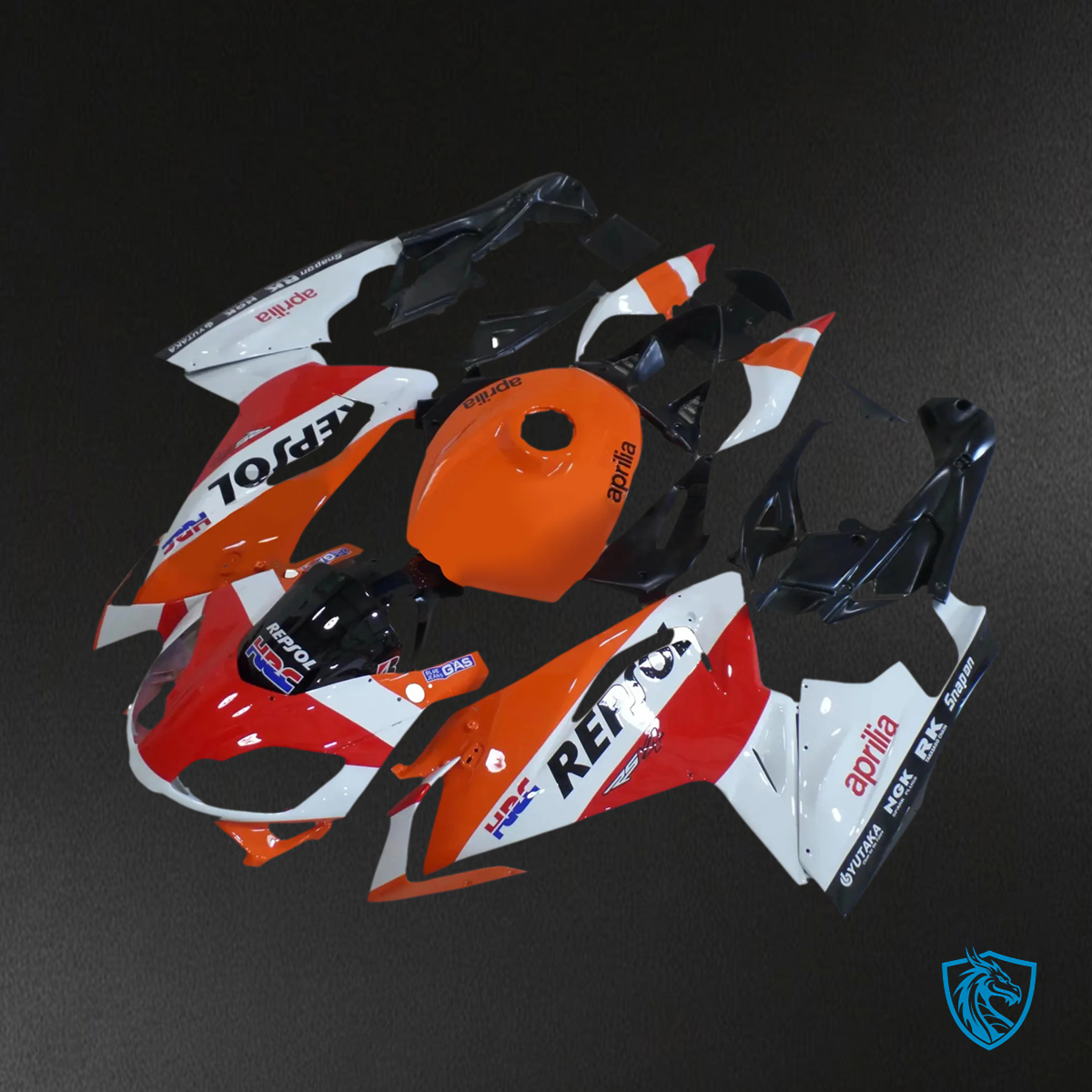 Aprilia RS125 (2006-2011) Fairing Kit - Orange and White -  ABS Bodywork