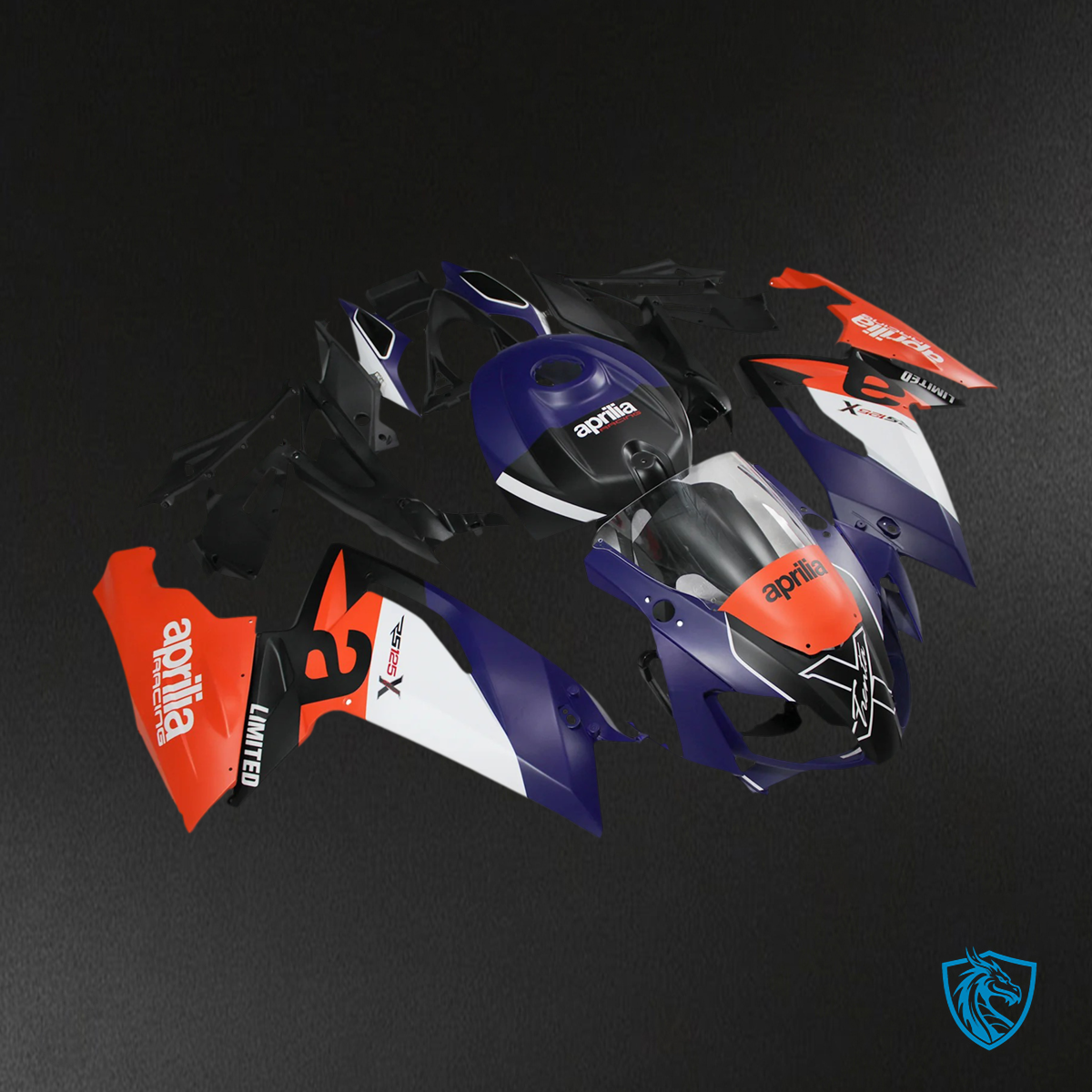 Aprilia RS125 (2006-2011) Fairing Kit - Orange & Blue -  ABS Bodywork