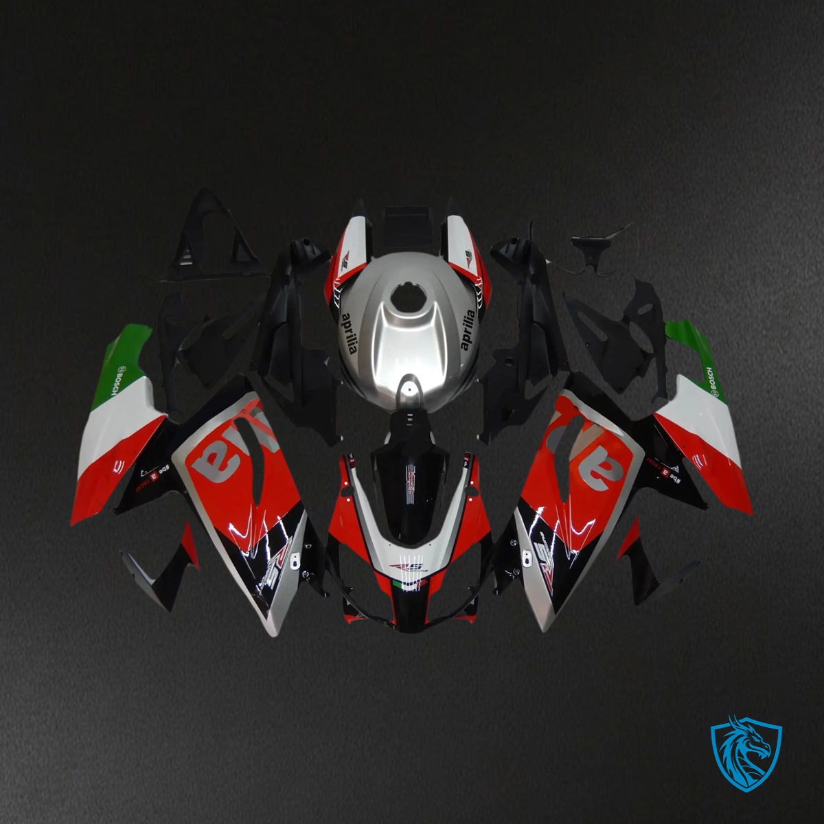 Aprilia RS125 (2006-2011) Fairing Kit - Red & Green Style1 - ABS Bodywork