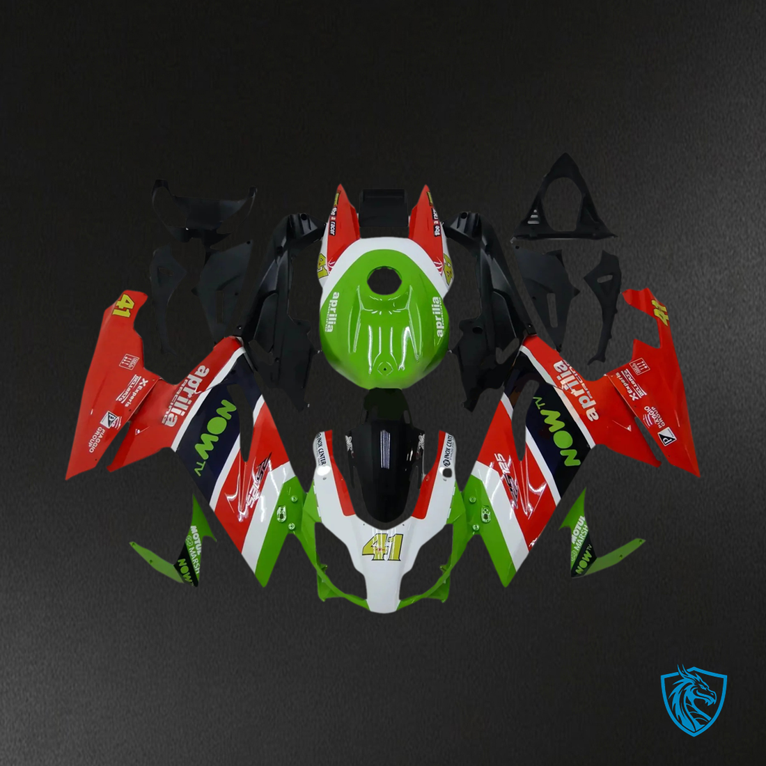 Aprilia RS125 (2006-2011) Fairing Kit - Red & Green Style2 - ABS Bodywork