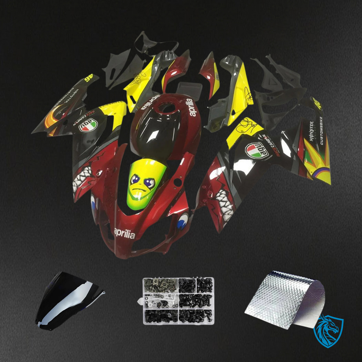 Aprilia RS125 (2006-2011) Fairing Kit - Red & Yellow Monster - ABS Bodywork