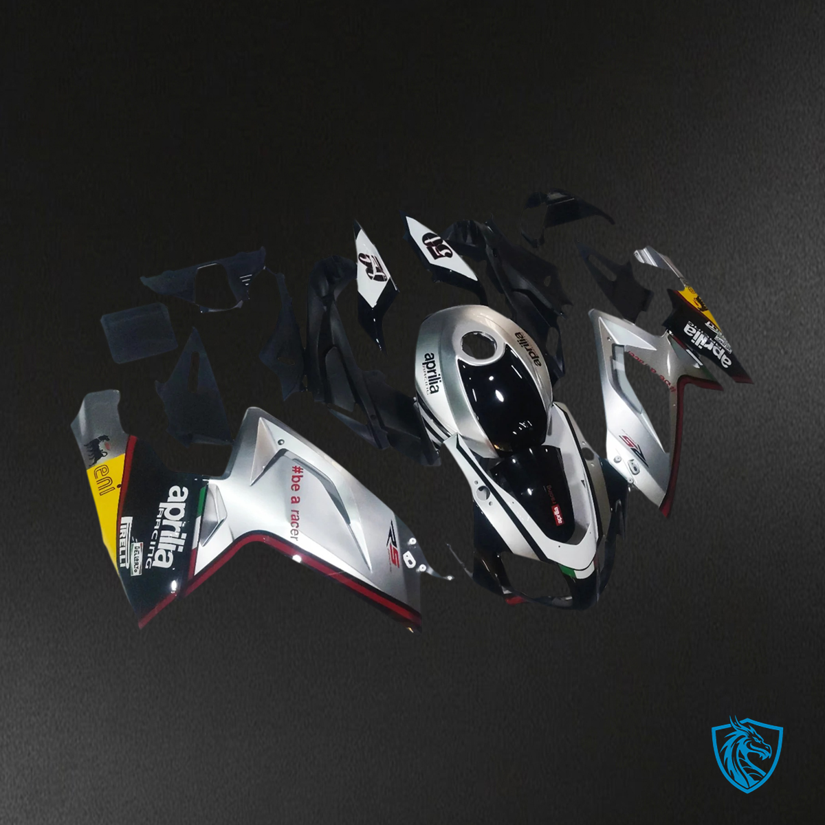 Aprilia RS125 (2006-2011) Fairing Kit - White & Black with Logo - ABS Bodywork