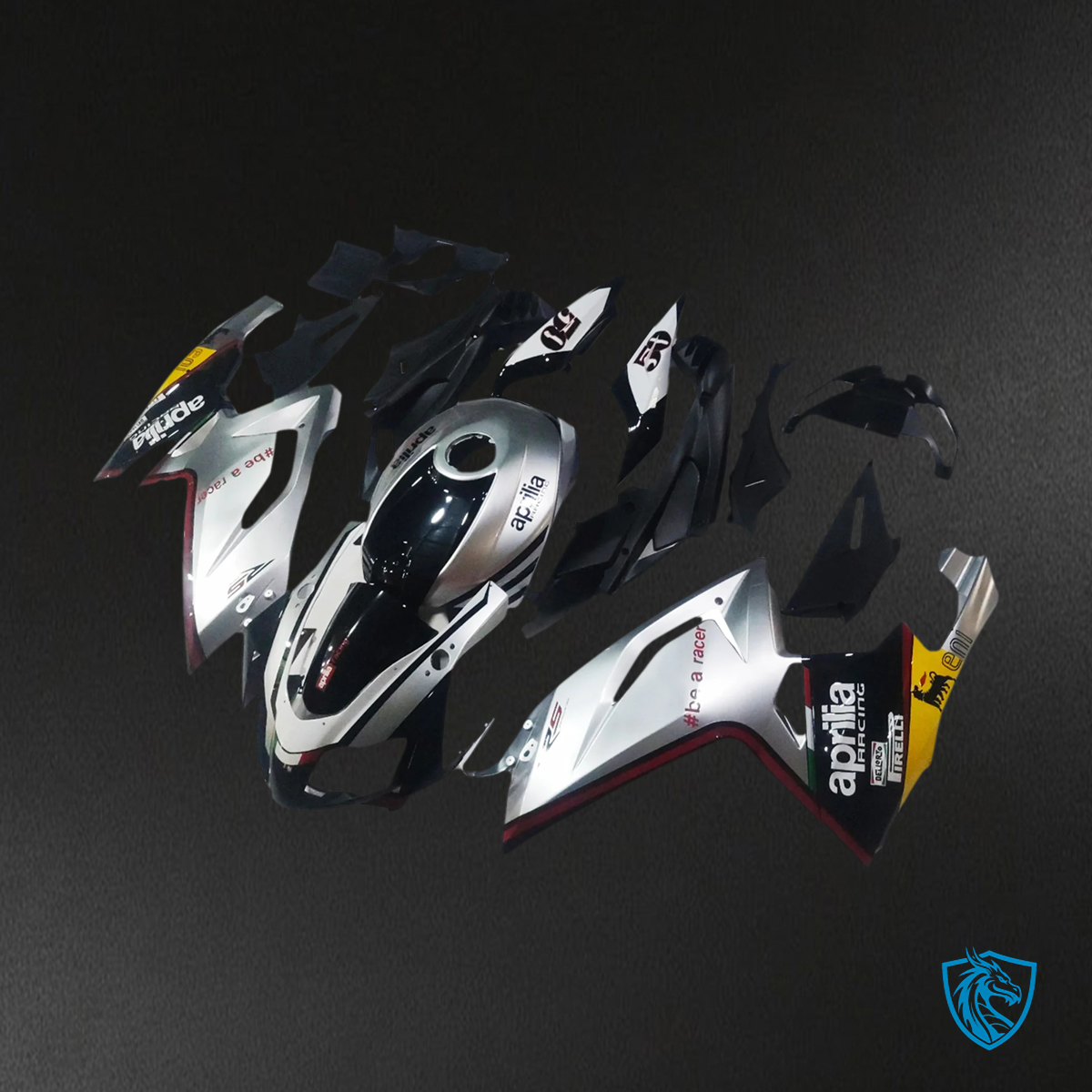 Aprilia RS125 (2006-2011) Fairing Kit - White & Black with Logo - ABS Bodywork
