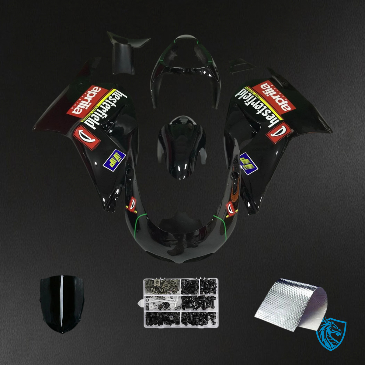 Aprilia RS250 (1994-1997) Fairing Kit - Black - ABS Bodywork
