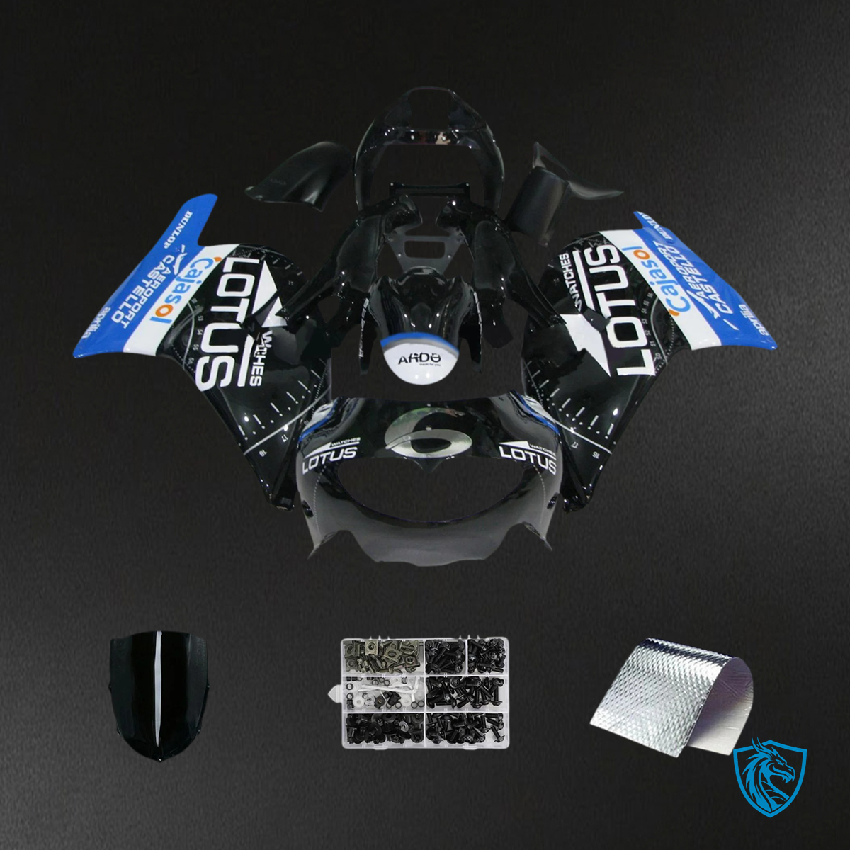 Aprilia RS250 (1994-1997) Fairing Kit - Black & Blue - ABS Bodywork
