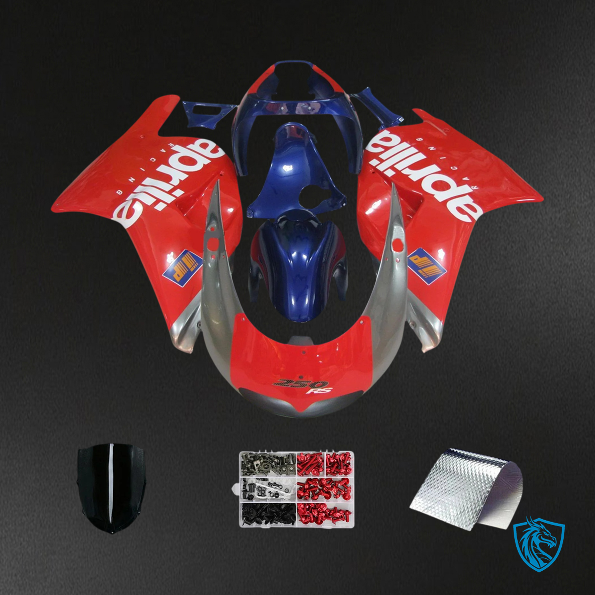 Aprilia RS250 (1994-1997) Fairing Kit - Blue, Red & Gray - ABS Bodywork