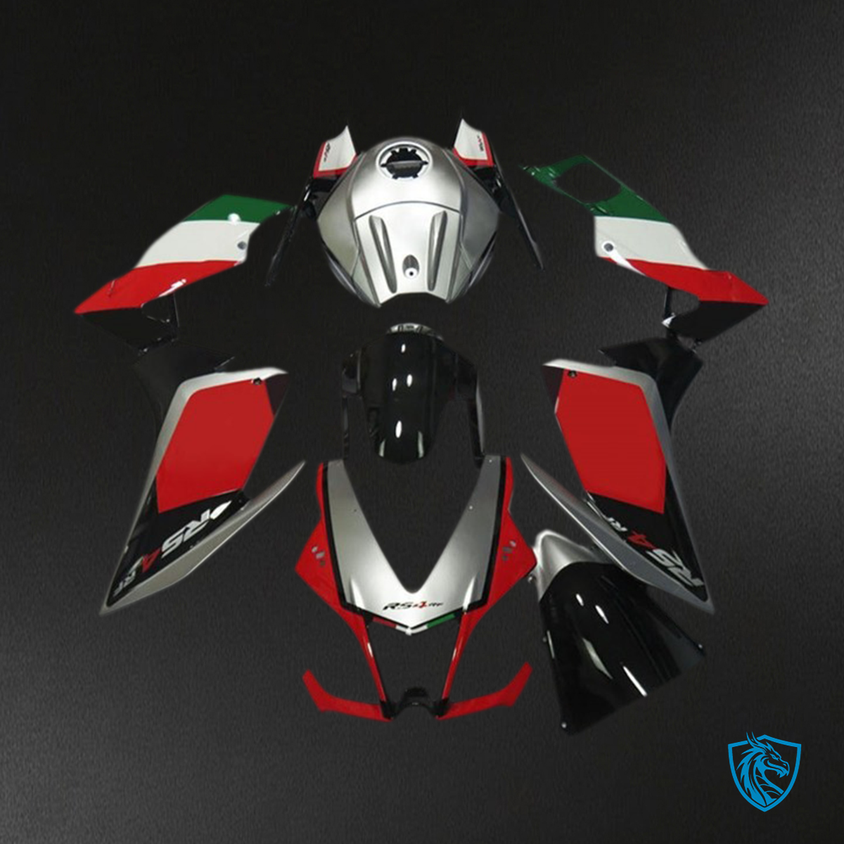 Aprilia RS4 125 (2012-2015) Matt Black & Red Motorcycle Fairing Kit | ABS Bodywork