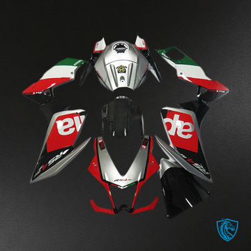 Aprilia RS4 125 (2012-2015) Stock Black, Silver & Red Style Fairing Kit | ABS Bodywork