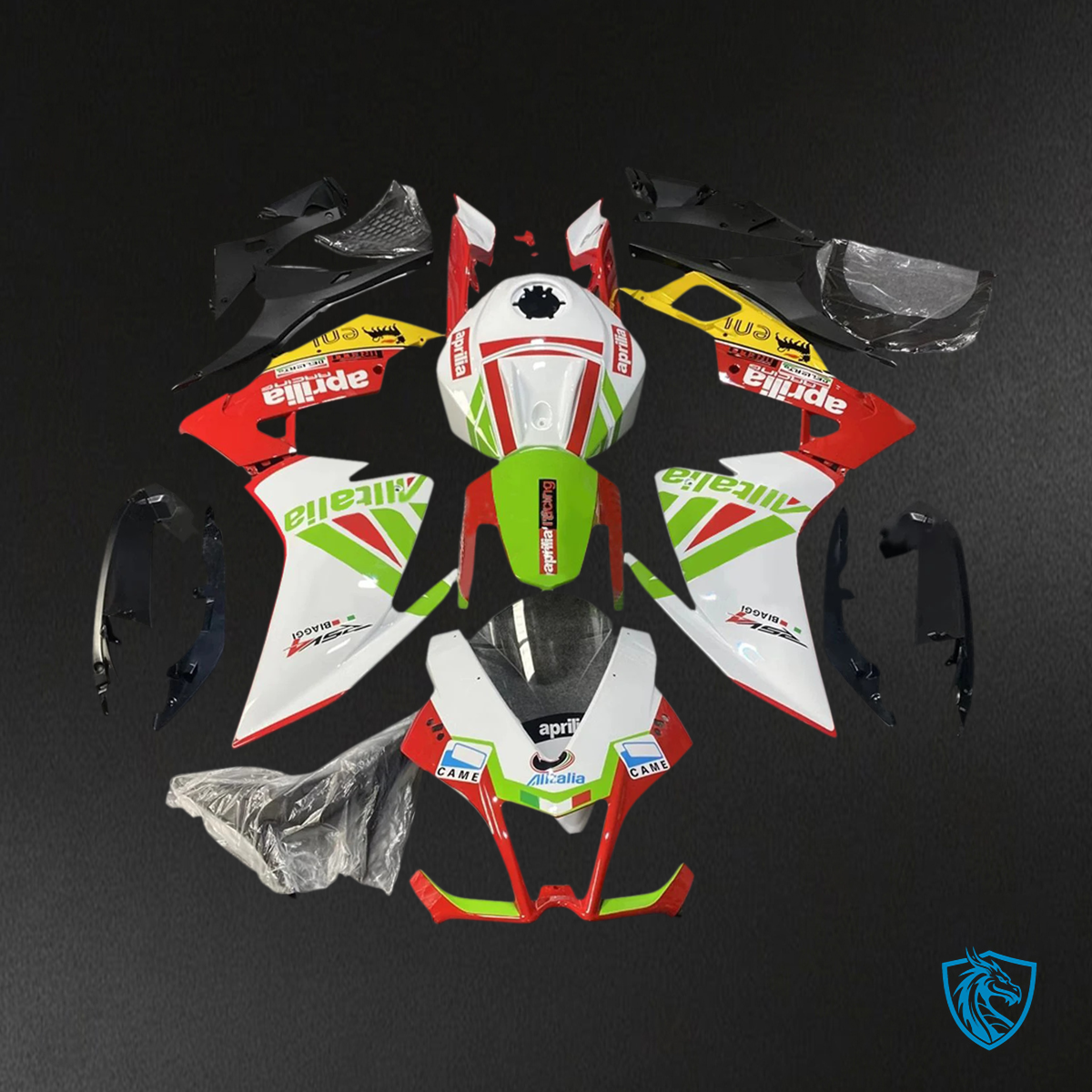 Aprilia RS4 125 50 (2012-2016) Fairing Kit - Black White and Red - ABS  Bodywork