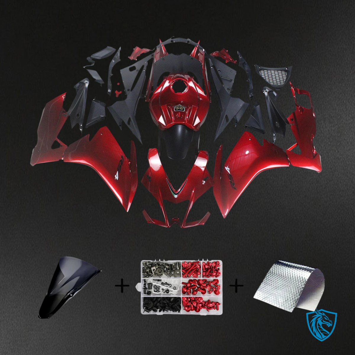 Aprilia RS4 125 50 (2012-2016) Fairing Kit - Gloss Red and Black -  ABS  Bodywork