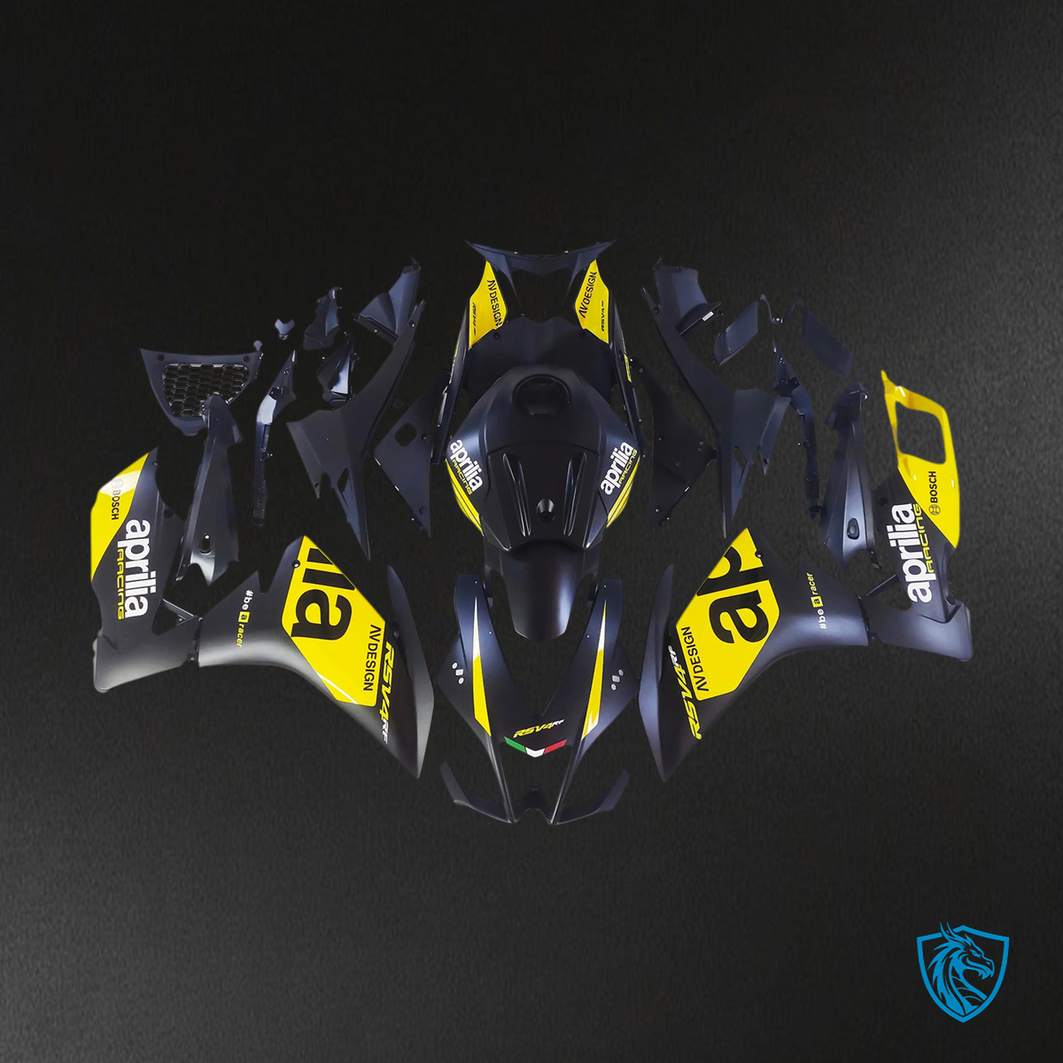 Aprilia RS4 125 50 (2012-2016) Fairing Kit - Yellow & Black -  ABS  Bodywork