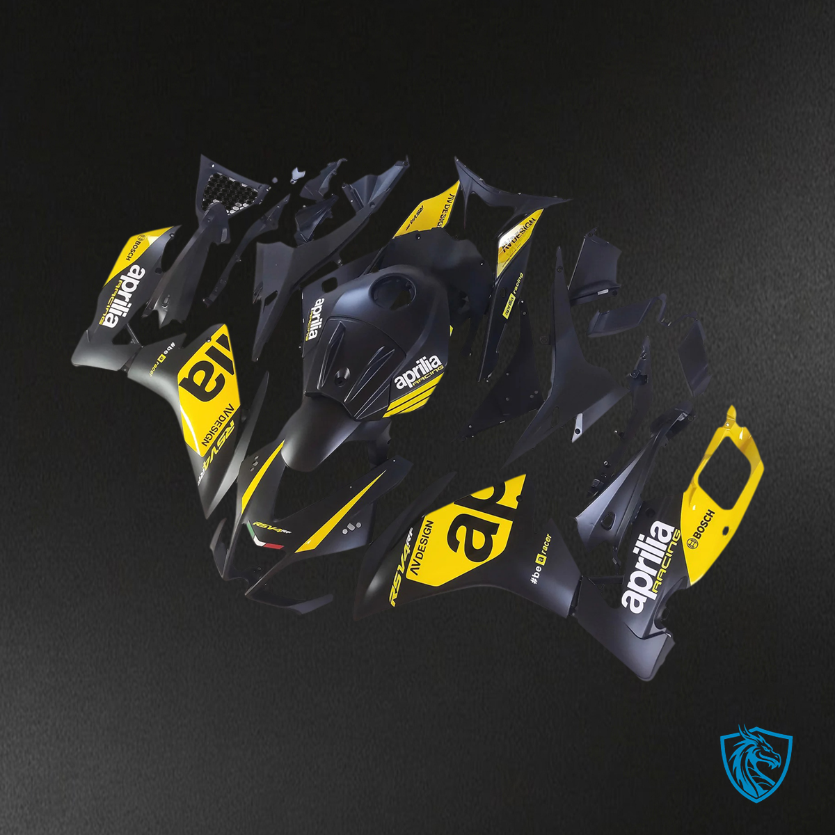 Aprilia RS4 125 50 (2012-2016) Fairing Kit - Yellow & Black -  ABS  Bodywork