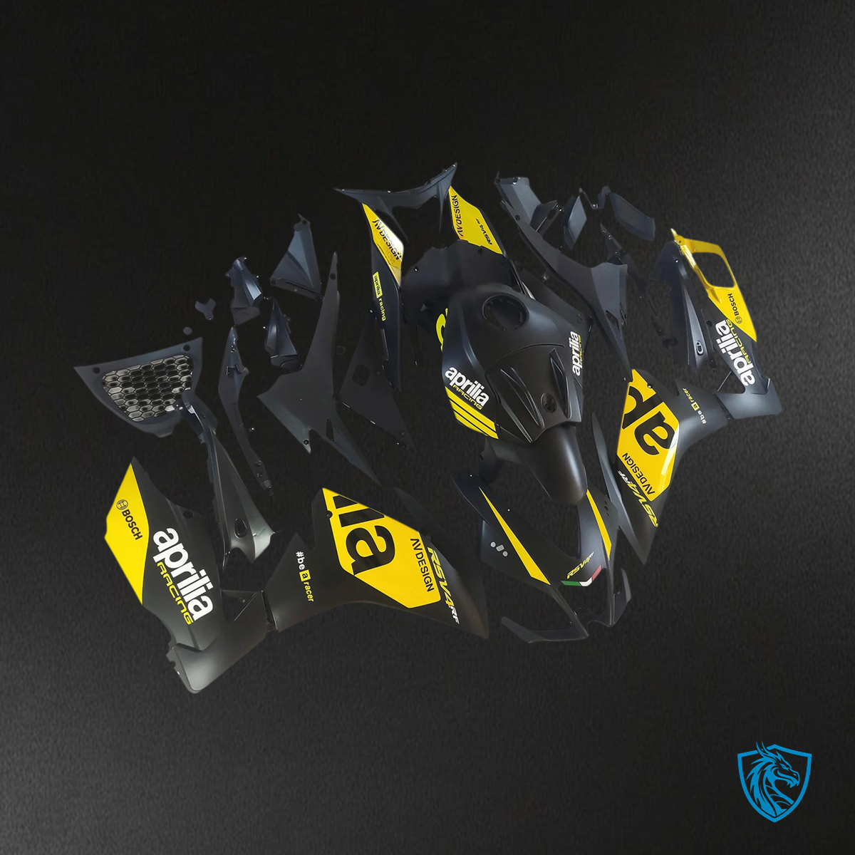 Aprilia RS4 125 50 (2012-2016) Fairing Kit - Yellow & Black -  ABS  Bodywork