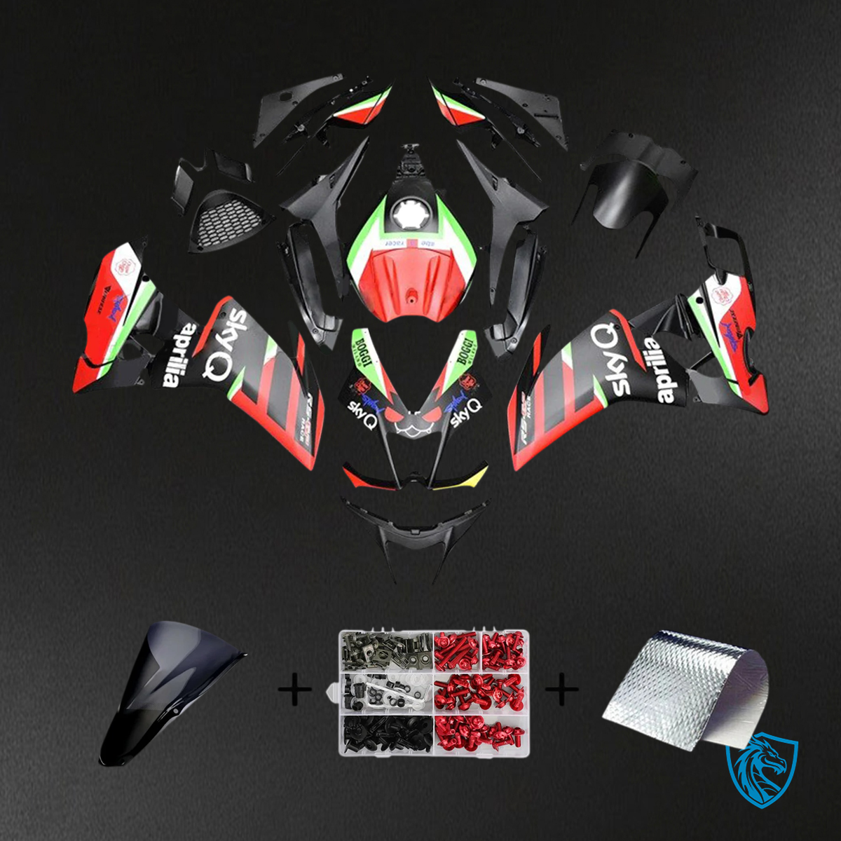 Aprilia RS4 125 50 (2012-2016) Fairing Kit - Red Green and Black -  ABS  Bodywork