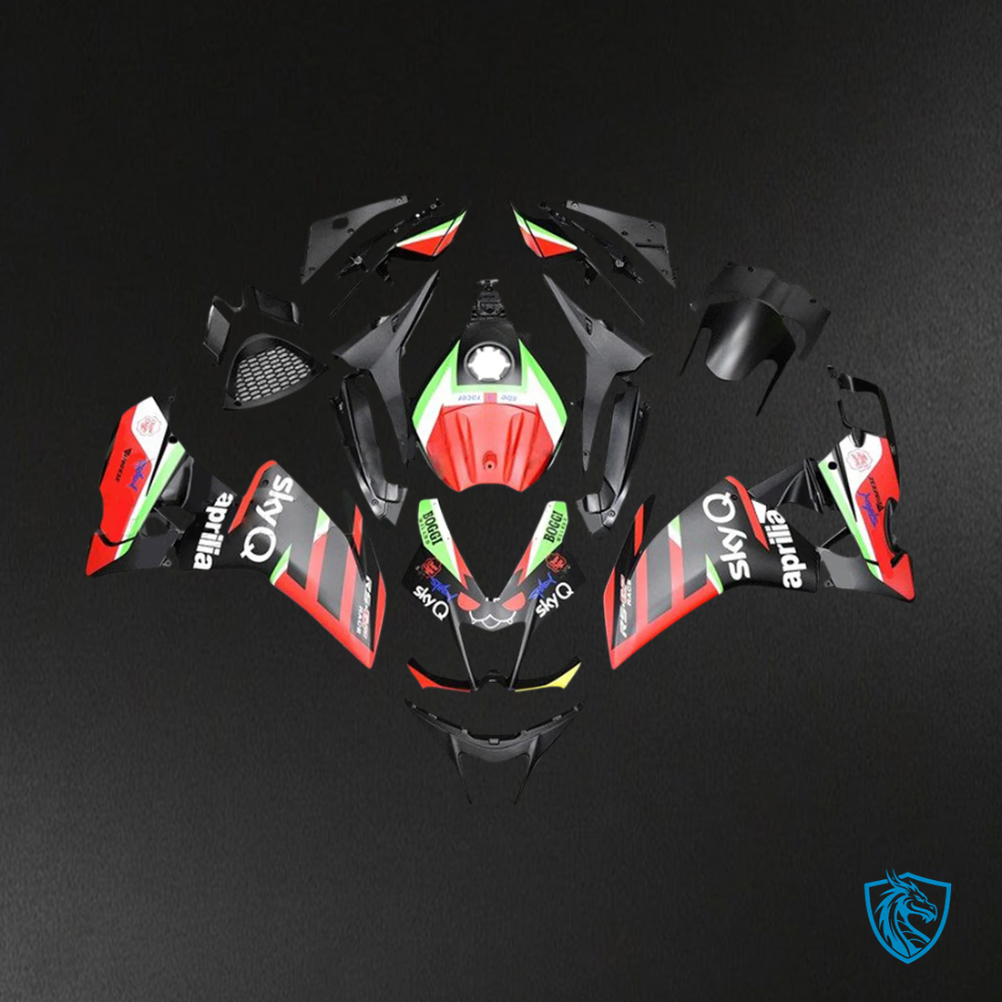 Aprilia RS4 125 50 (2012-2016) Fairing Kit - Red Green and Black -  ABS  Bodywork