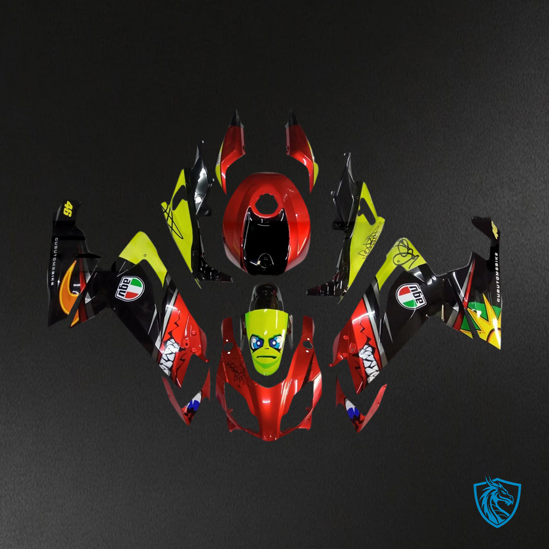 Aprilia RS4 125 50 (2012-2016) Fairing Kit - Red & Yellow -  ABS  Bodywork