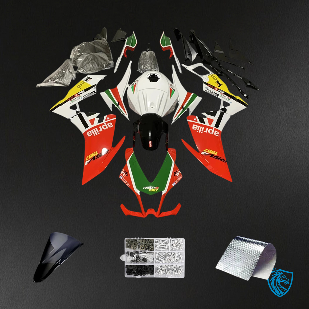 Aprilia RS4 125 50 (2012-2016) Fairing Kit - White Red and Black -  ABS  Bodywork