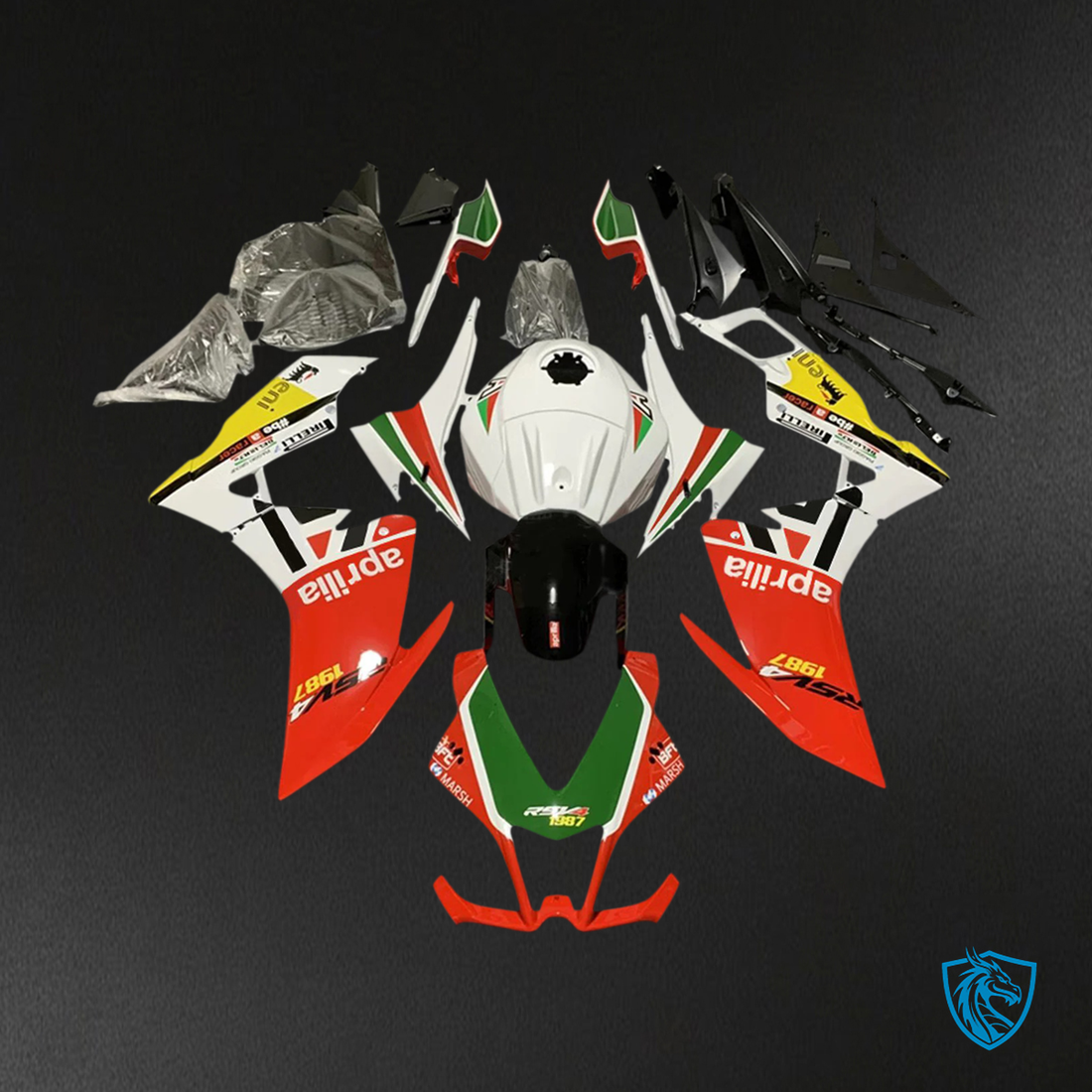 Aprilia RS4 125 50 (2012-2016) Fairing Kit - White Red and Black -  ABS  Bodywork