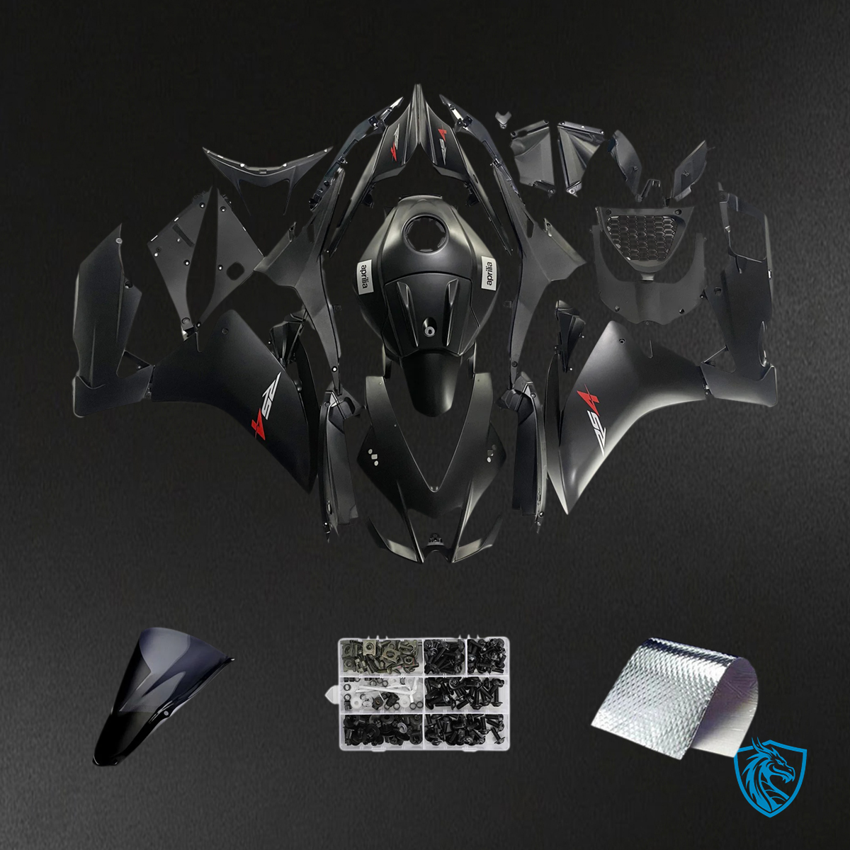 Aprilia RS4 RS 125 RS 50 (2012-2016) Fairing Kit - Black -  ABS  Bodywork