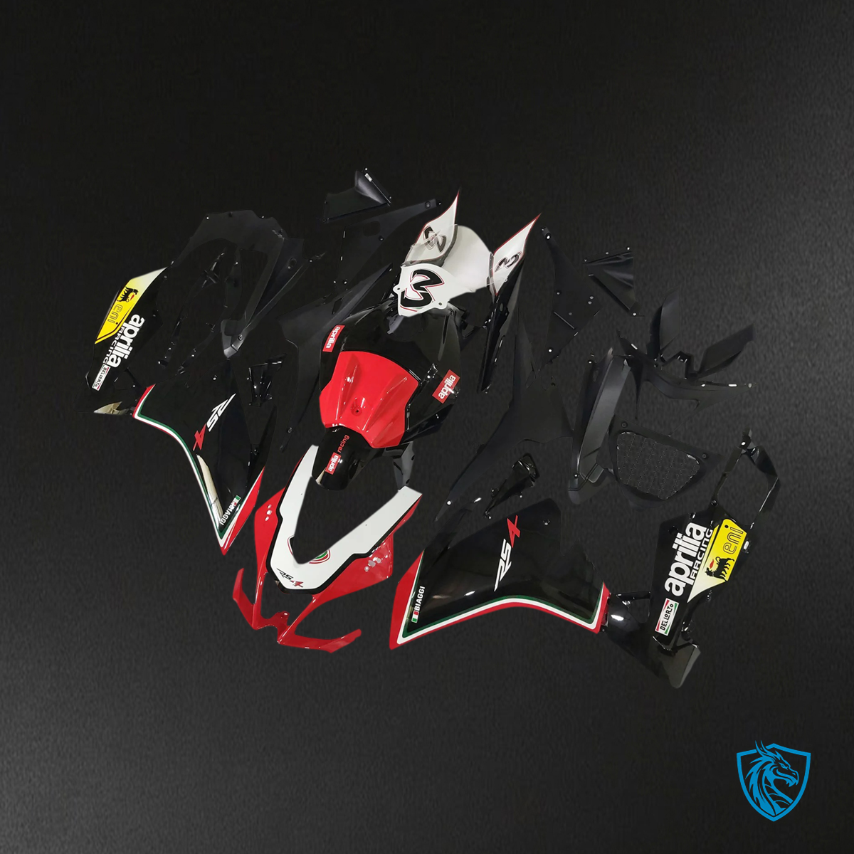 Aprilia RS4 RS 125 RS 50 (2012-2016) Fairing Kit - Black & Red - ABS  Bodywork