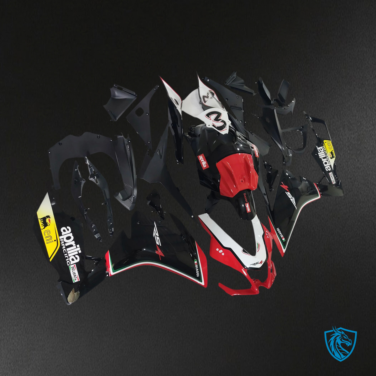Aprilia RS4 RS 125 RS 50 (2012-2016) Fairing Kit - Black & Red - ABS  Bodywork