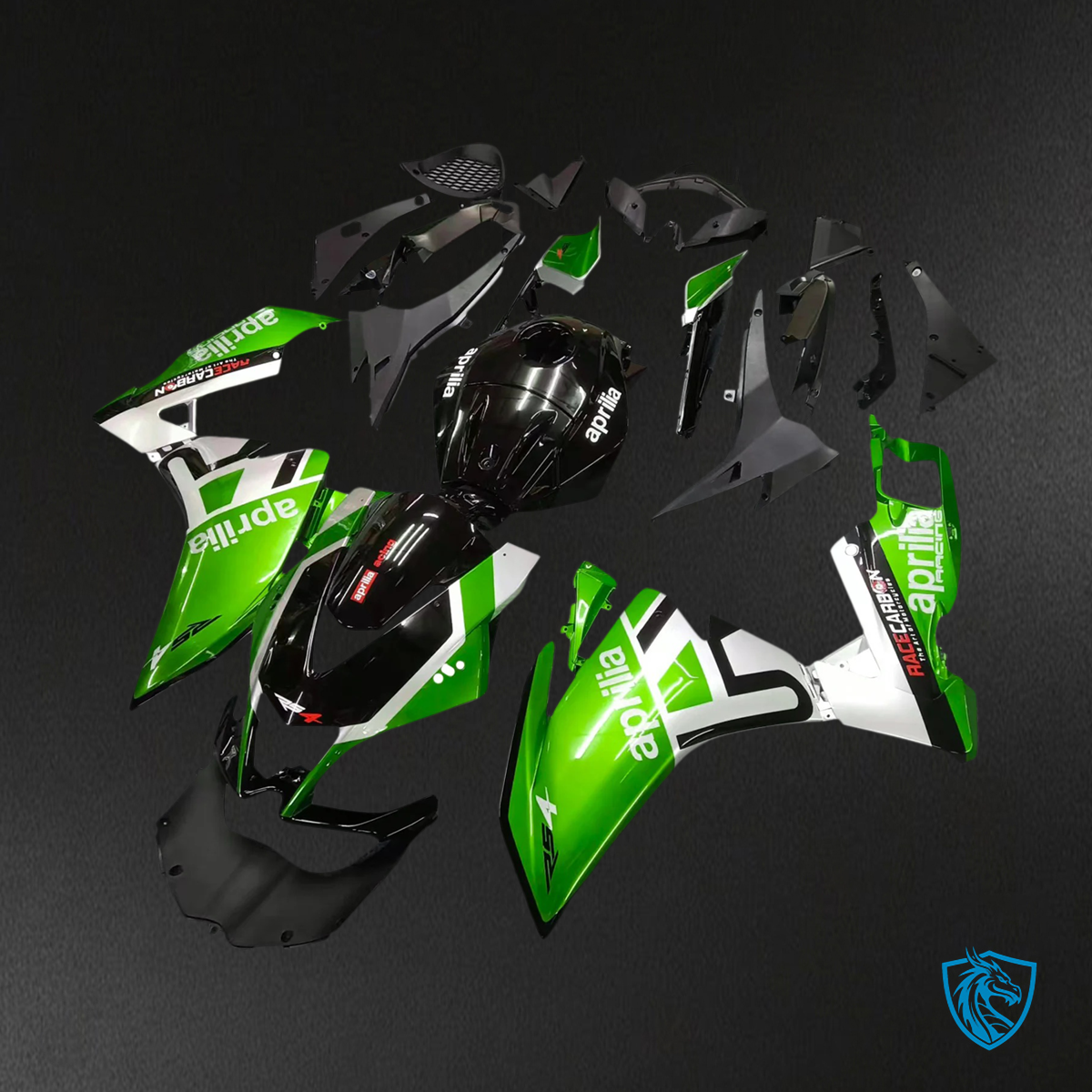 Aprilia RS4 RS 125 RS 50 (2012-2016) Fairing Kit - Green and Black - ABS  Bodywork