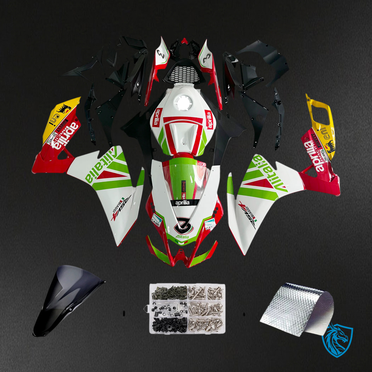 Aprilia RS4_125_50 (2012-2015) Fairing Kit - Green Red and White - ABS  Bodywork