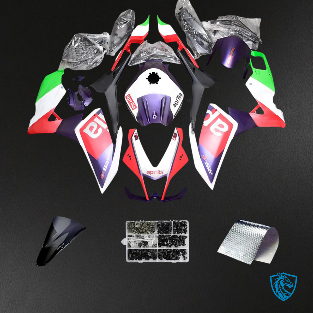 Aprilia RS4 125 50 (2012-2016) Fairing Kit - Purple White and Red - ABS  Bodywork