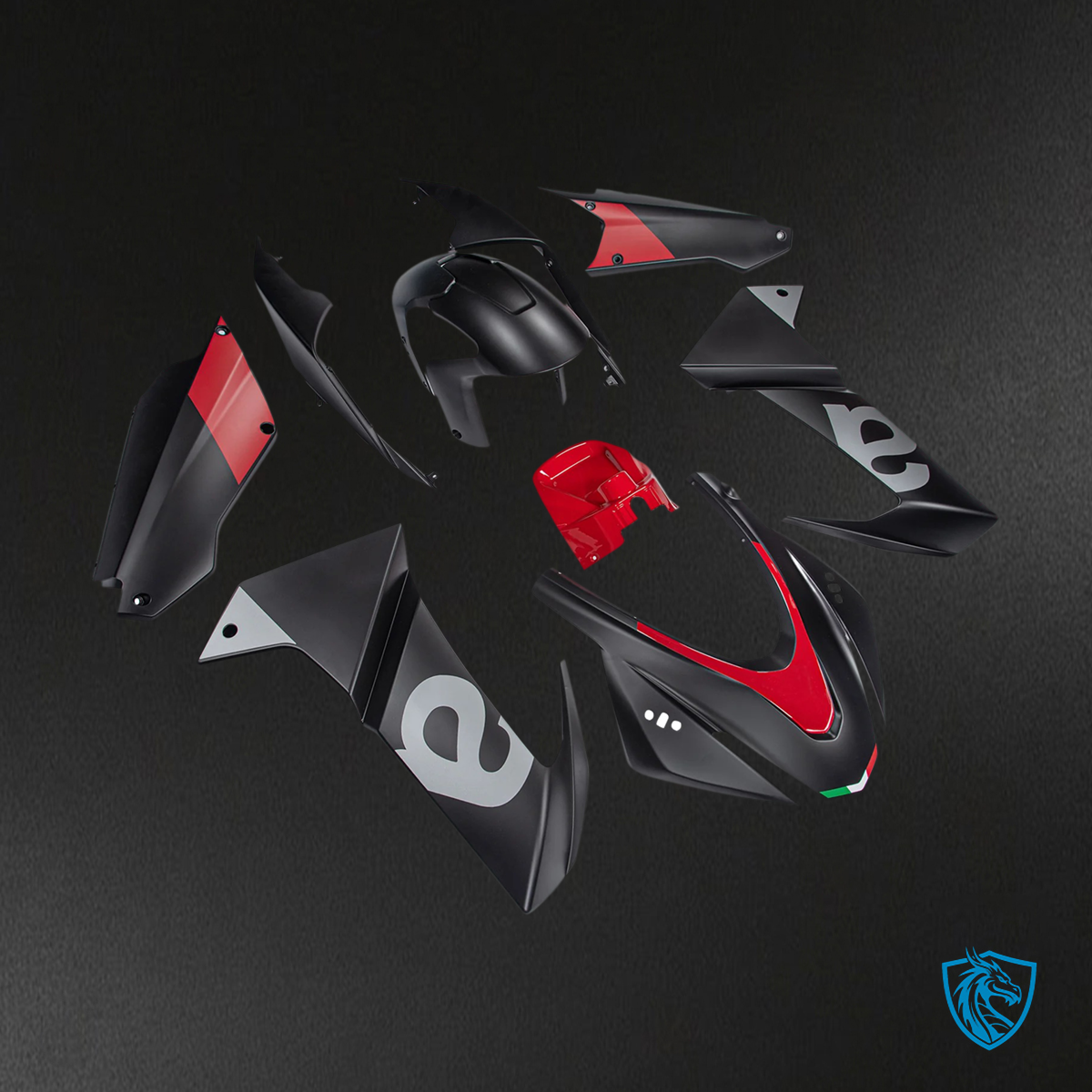 Aprilia RS 660 (2020-2024) Fairing Kit - Matte Black & Red - ABS Bodywork