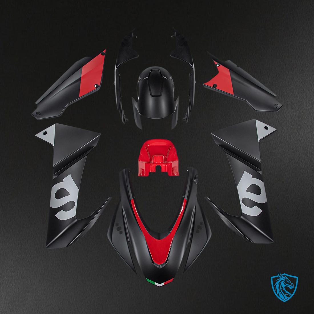 Aprilia RS 660 (2020-2024) Fairing Kit - Matte Black & Red - ABS Bodywork