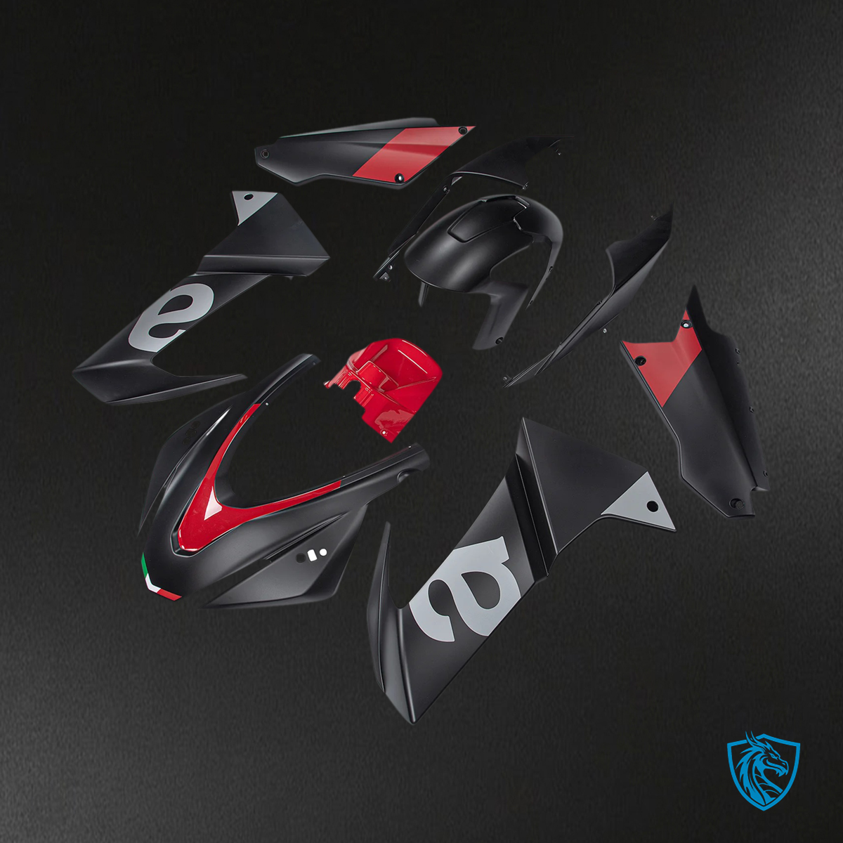 Aprilia RS 660 (2020-2024) Fairing Kit - Matte Black & Red - ABS Bodywork