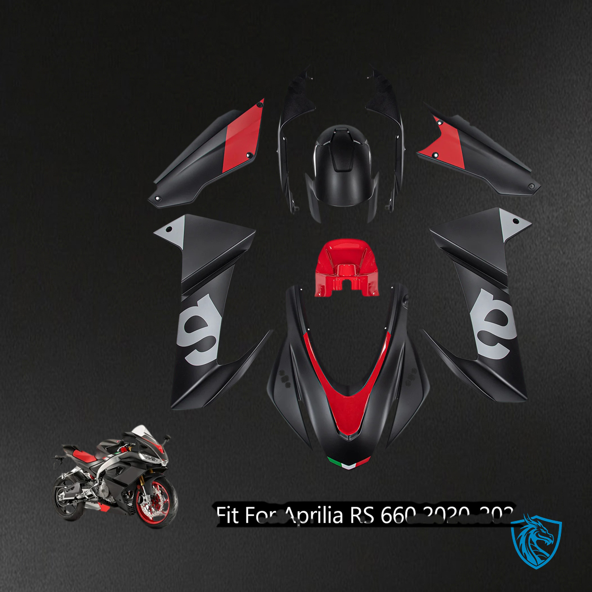 Aprilia RS 660 (2020-2024) Fairing Kit - Matte Black & Red - ABS Bodywork