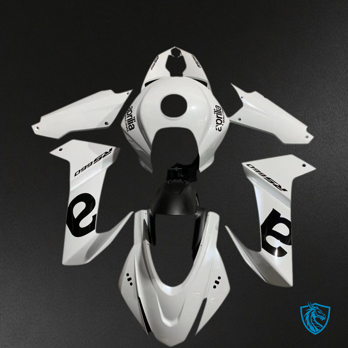 Aprilia RS660 (2020-2024) Fairing Kit - White & Black Logo - ABS Bodywork