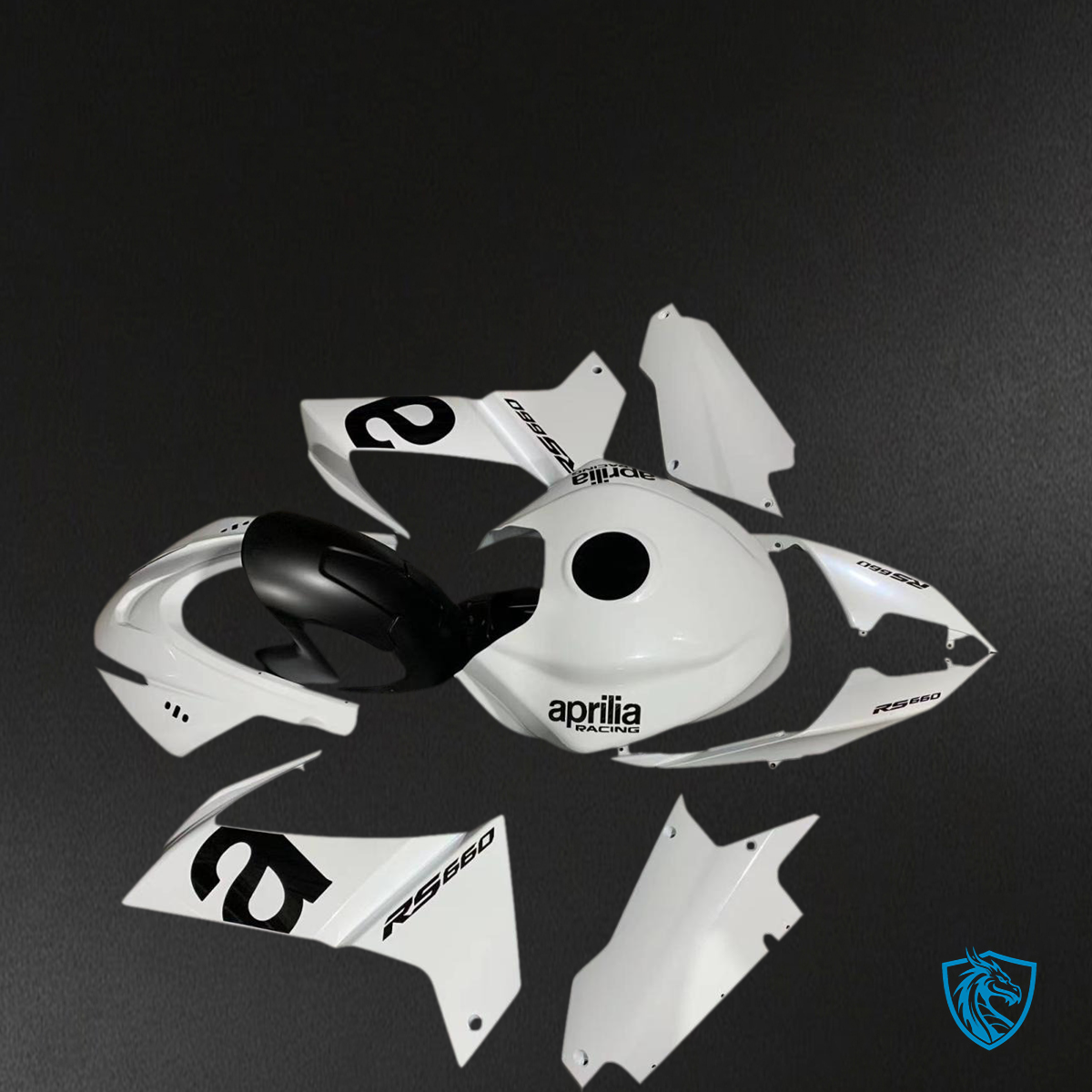 Aprilia RS660 (2020-2024) Fairing Kit - White & Black Logo - ABS Bodywork