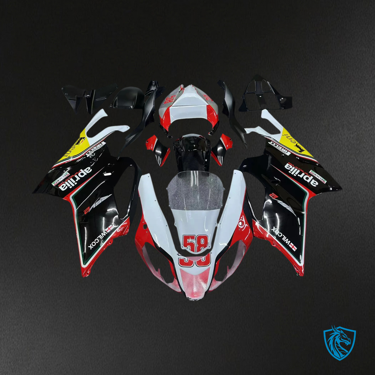 Aprilia RSV 1000 (2003-2006) Fairing Kit - Red & Black Style 3 - ABS Bodywork