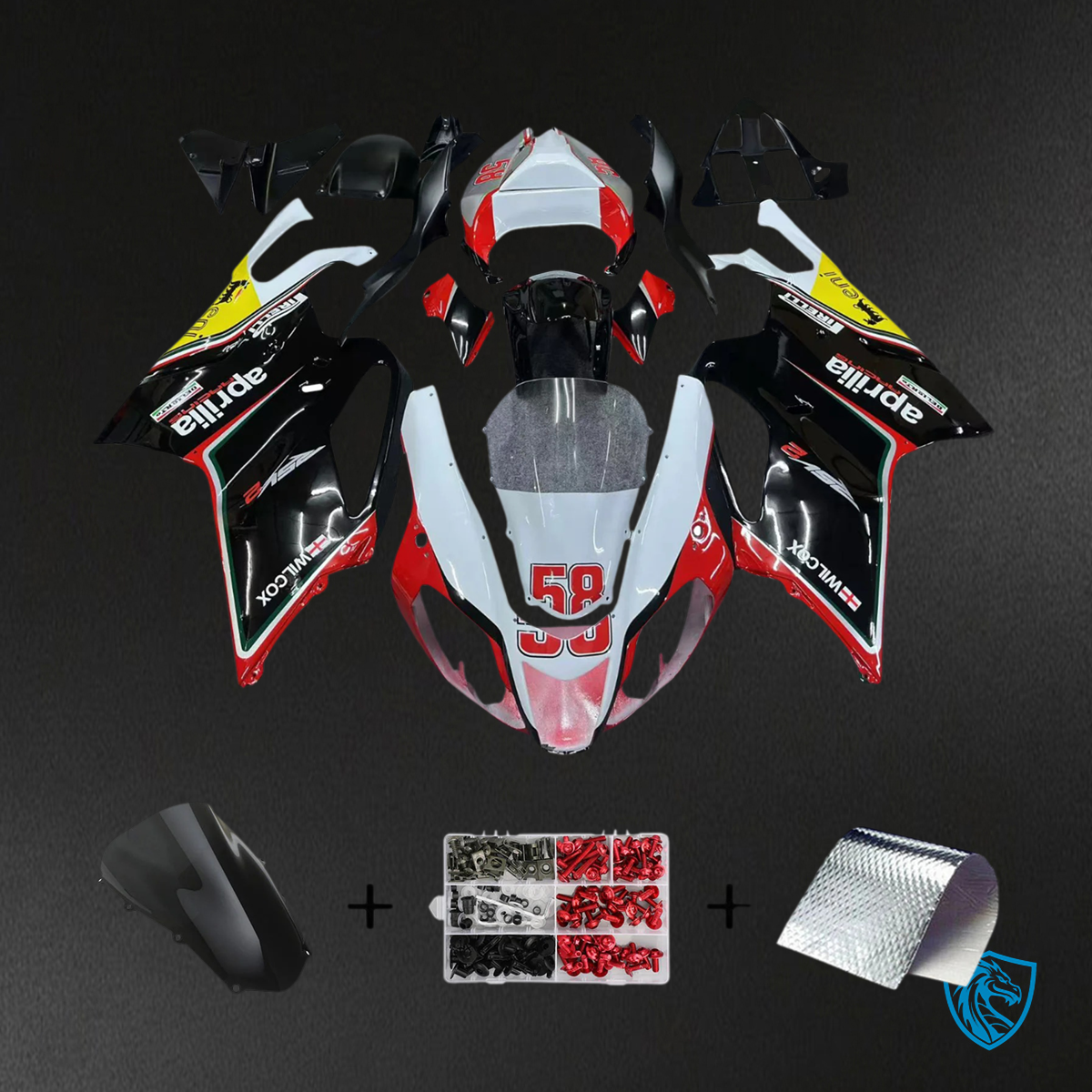 Aprilia RSV 1000 (2003-2006) Fairing Kit - Red & Black Style 3 - ABS Bodywork