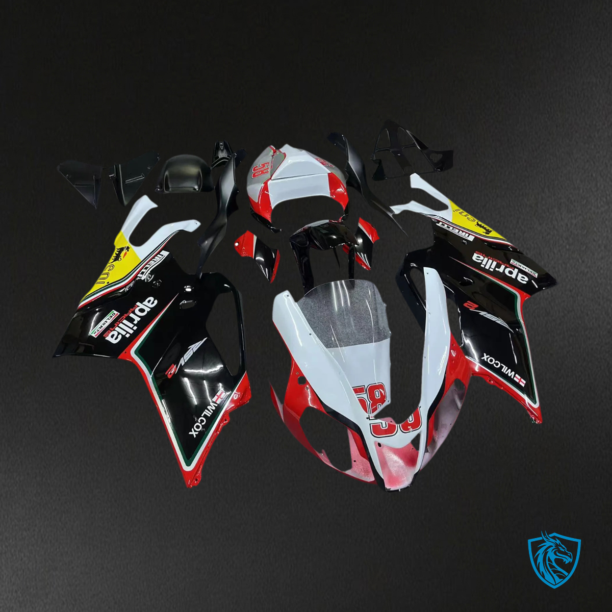 Aprilia RSV 1000 (2003-2006) Fairing Kit - Red & Black Style 3 - ABS Bodywork