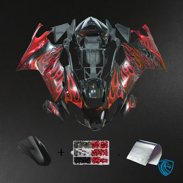 Aprilia RSV 1000 (2003-2006) Fairing Kit - Red Flame & Black Style 4 - ABS Bodywork